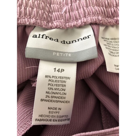 Alfred Dunner Women's Pullon Elastic Waist Classic Fit Corduroy Pants Pink - Picture 11 of 14